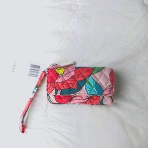 Vera Bradley NWT Smartphone Wristlet coral pink turquoise quilted